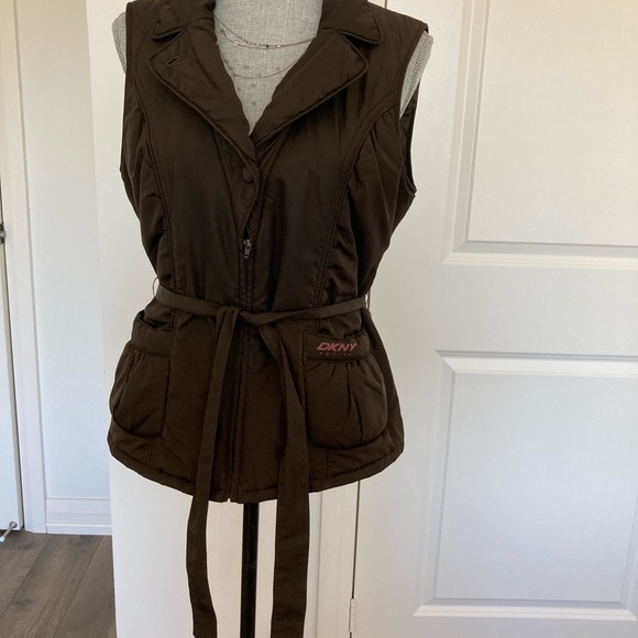 DKNY active brown polyester vest size M - Picture 2 of 6